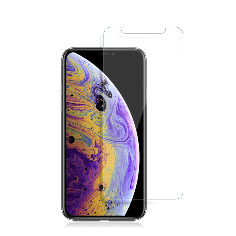 

Wholesale clear 9H tempered glass cellphone screen protector with package For iphone XS MAX