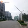 Well design Y Shaped street light pole aluminum double arm lamp post
