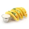 Stainless Steel Taco Rack for Hard shell or Soft shell (2 pack + Sauce Dipping Cup) F0199