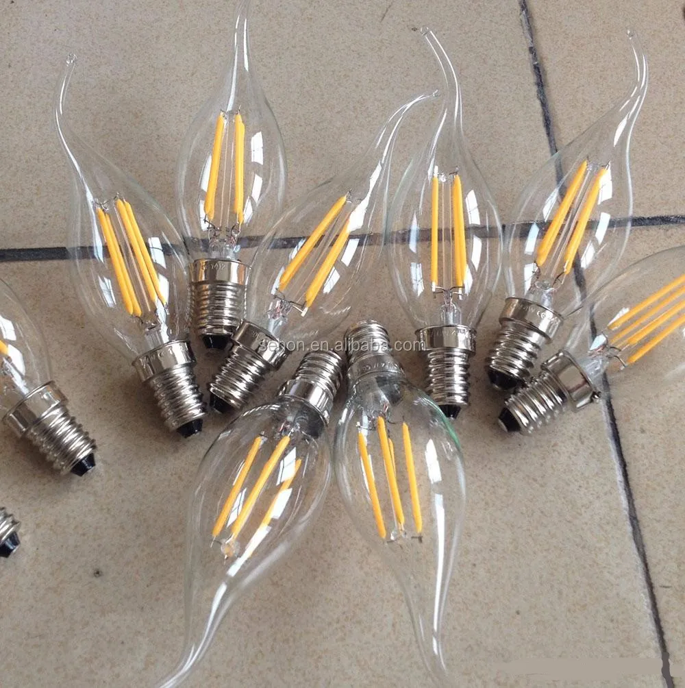 Dimmable Soft Filament Led Bulb C35 E14 E27 Candle Light Ac120v 230v