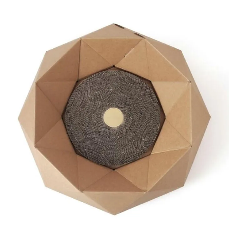 

Cute Pet Diamond Collapsible Corrugated Cardboard Cat Scratcher, Natural color