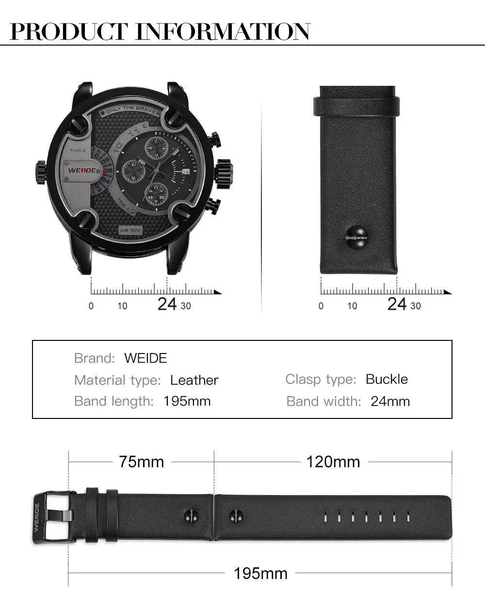 Brand-WEIDE-New-Arrival-Men-Original-Leather-Watch-Strap-Stainless-Steel-Buckle-24mm-Casual-Leather-Watchband (7)