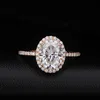 Charming 18k Rose Gold Oval Shape Moissanite Diamond Jewelry Engagement Wedding Ring