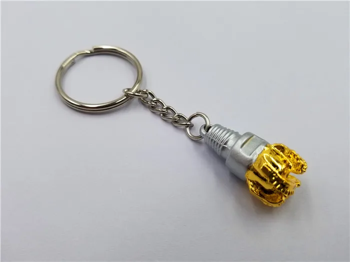 Hot Selling 3d Metal Drill Bit Shape Keychain,Antique And Gold Plating Oilfield Drill Bit
