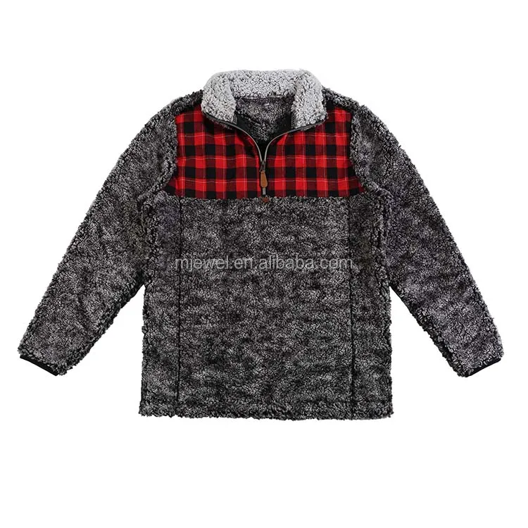 sherpa pullover plaid