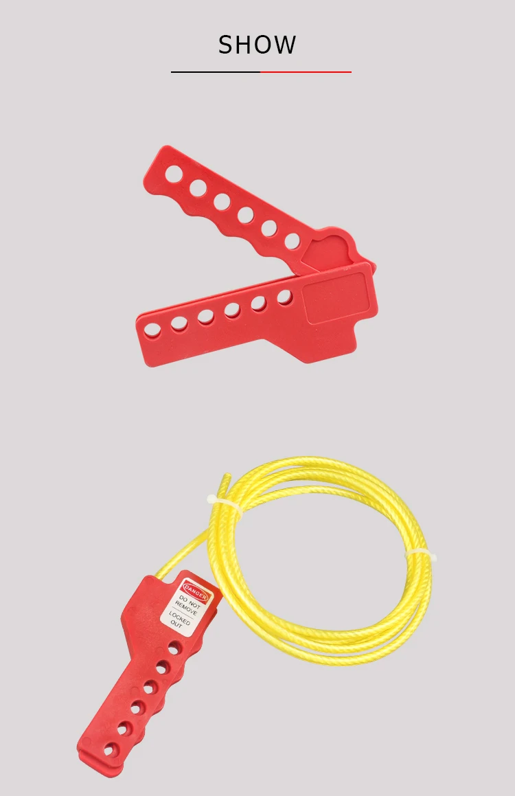 BOSHI Customized Nylon PA Material Adjustable Safety Cable Lockout