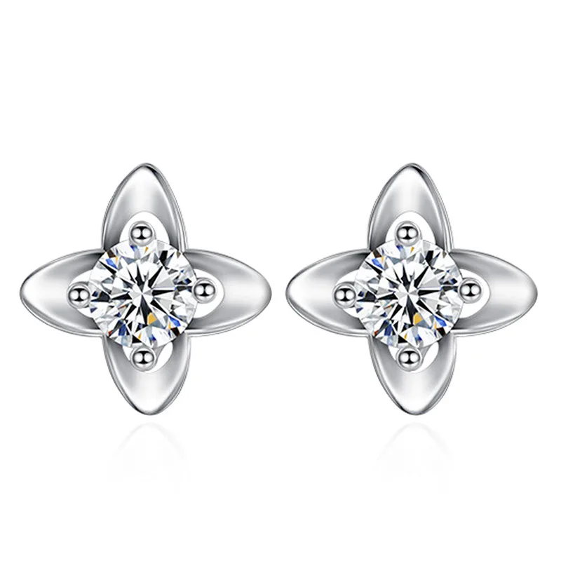 Silver Lovely Clover zircon Ea