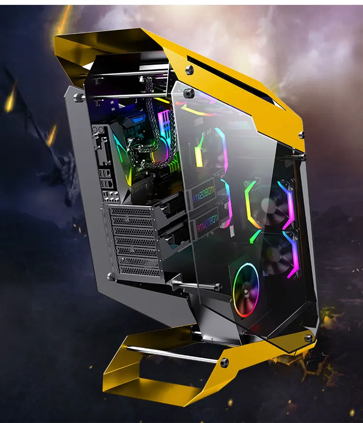 Powercase Hot Selling ATX  gaming case New Design Amazing Cougar Conqueror Tower Desktop Pc Computer Case Gaming Pc Case