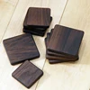 Black mini walnut coaster solid wood hotel restaurant coffee bar anti-hot wood pallet coaster