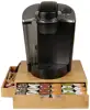 Bamboo Coffee Pod Capsule Storage Box Machine Stand Holder Single Serve Drawer with Side Condiment Caddy Organizer