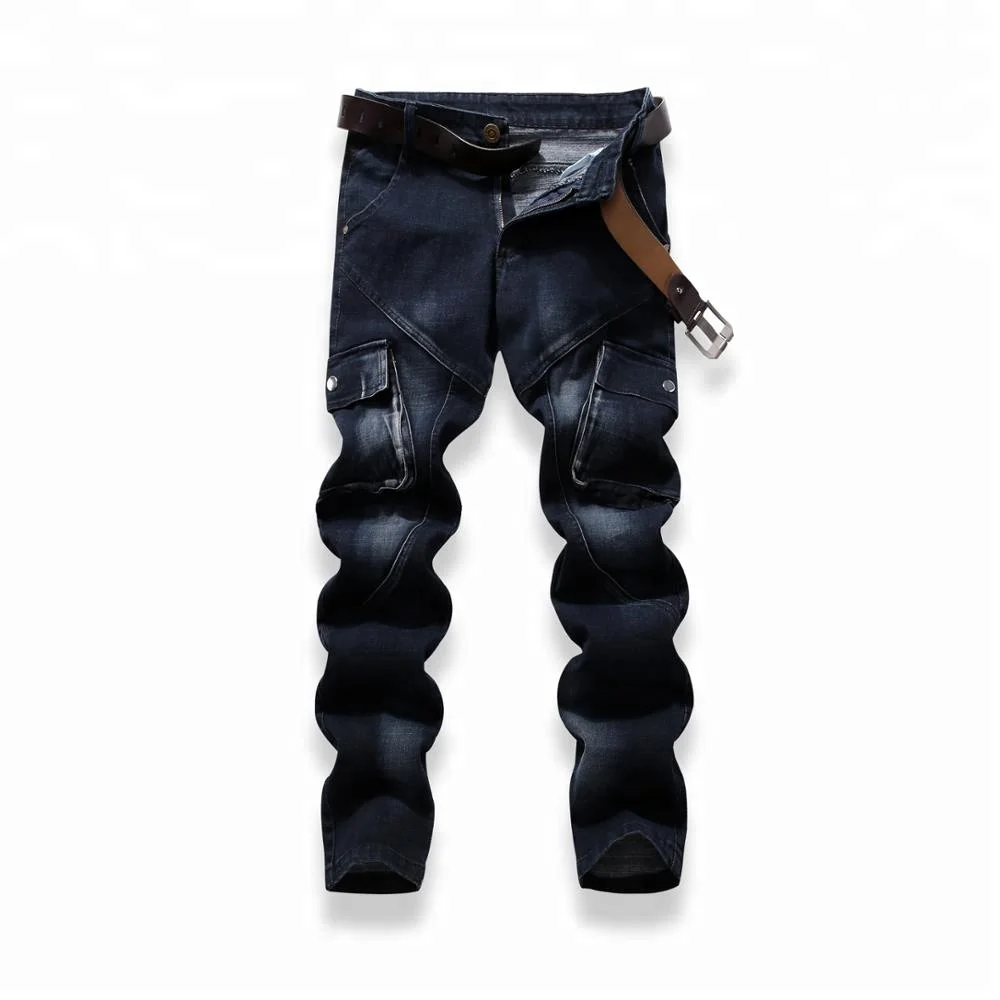 

Wholesale jeans from factory direct cargo more pockets in front jeans by OEM