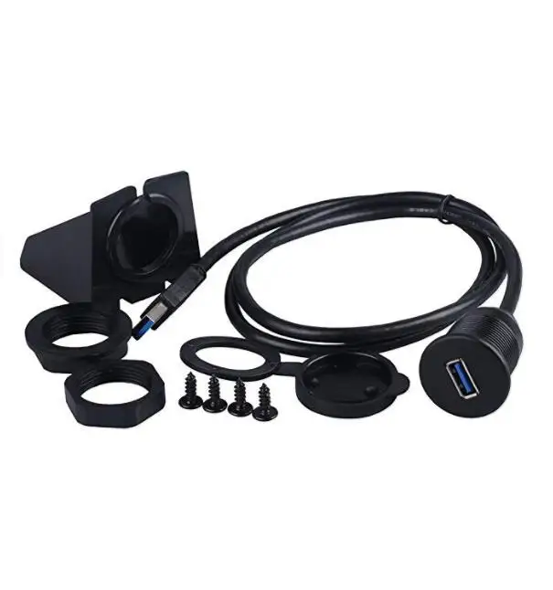 2m Single Usb 3.0 Panel Mount Port 3.0 Male To Female Usb Flush Mount