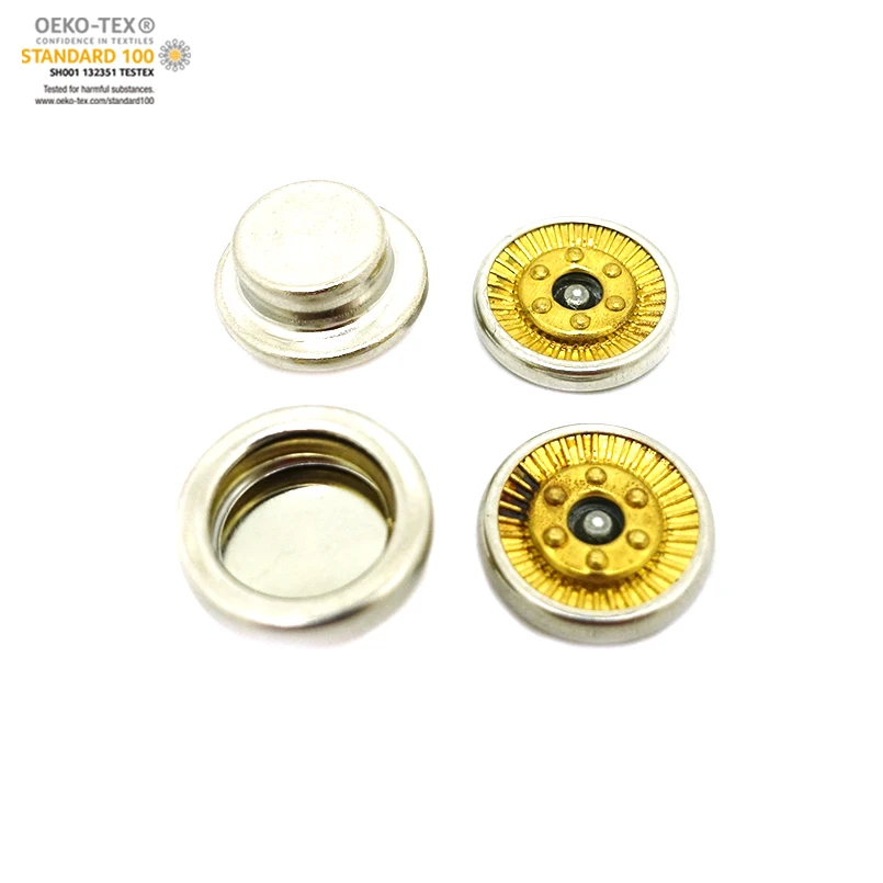 Decorative Round Plating Engraved Custom Metal Snap Fasteners Snap