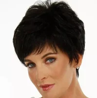 

Middle-aged and old wig woman short mother's Wig Ladies short straight Fashion Full Head Set chemical fibre air bangs