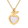 Steel Gold Jewelry Shell Stainless Steel Apple Heart Pendant Necklace