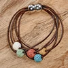 Summer product lava stone multi layer bracelet with magnetic closure