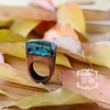 Nesson Secret wood forest log ring snow landscape handmade creative couple ring gift jz36