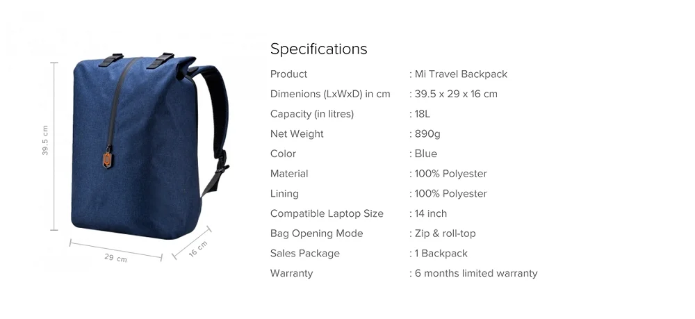 xiaomi mi travel backpack