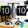 Creative Libra digital desk flip clock Retro table Flip Over Clock Stainless Steel Flip Internal Gear Operated Quartz Clock
