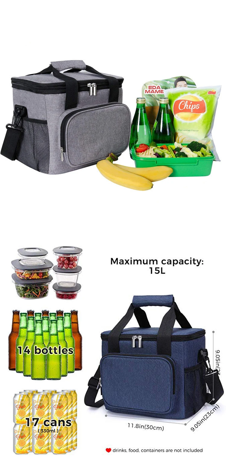 Custom Outdoor Large capacity Aluminum Film 600D Waterproof Picnic Insulated Lunch Cooler Bag