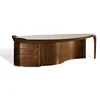 Office table make in solid wood and leather for study room office conference room President's desk