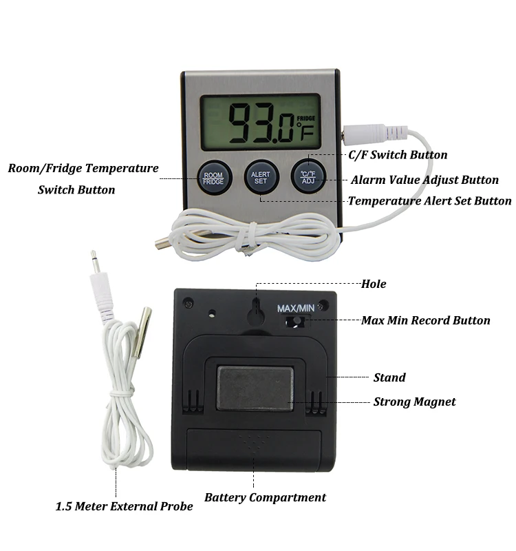 Hot Sell Digital Fridge Freezer Thermometer Refrigerator