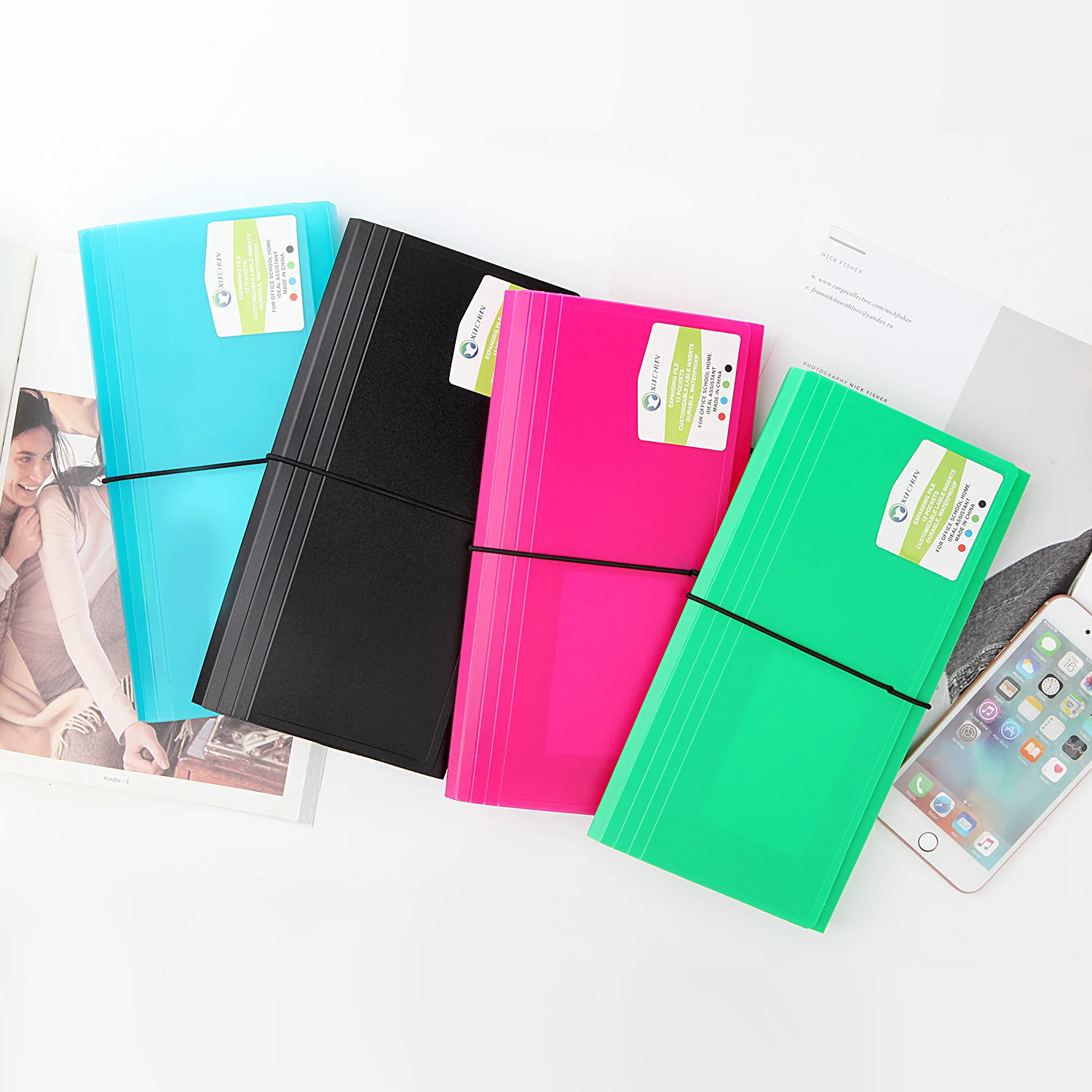 
13 Pockets Expanding File Folder Accordion File Organizer Document Files Folder with Lablels Small PP wallet 