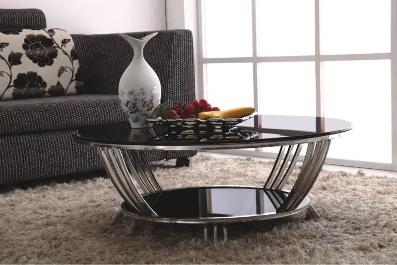 cheap round glass coffee table