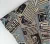colorful english newspaper pattern printed linen cotton fabric for sofa and luggage and decorative cloth