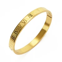 

High Quality Cheap Fashion Roman Numerals Engraved Bangle , 316L Stainless Steel Cuff Bangle Jewelry