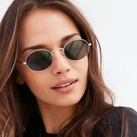 

2019 New Luxury Retro Small Metal Frame Steampunk Sunglasses Women Men Vintage Oval Sun Glasses (SK087)