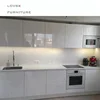 Modern high gloss handleless custom white apartment italian kitchen cabinet