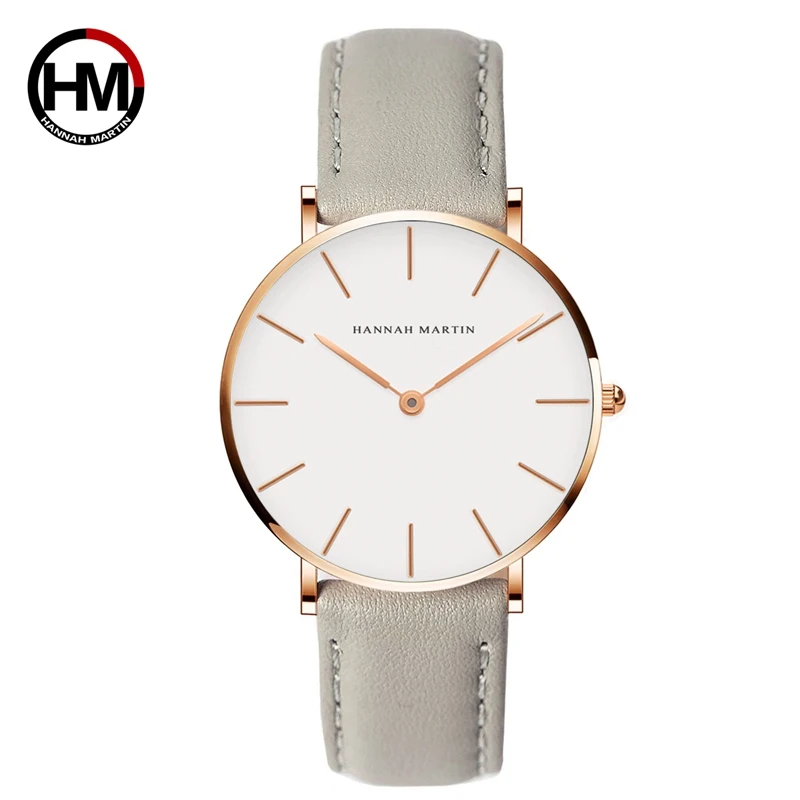 

HM-CB36 Hot new product fashion custom printed logo stainless steel case back watch women 36MM