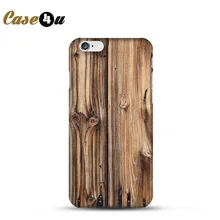 For iPhone 4s 5s 6s 6plus Phone Back Case Wood Design Plastic Hard Protector