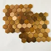 Copper Stainless Steel Metal Wall Colored Hexagon Mosaic Tiles