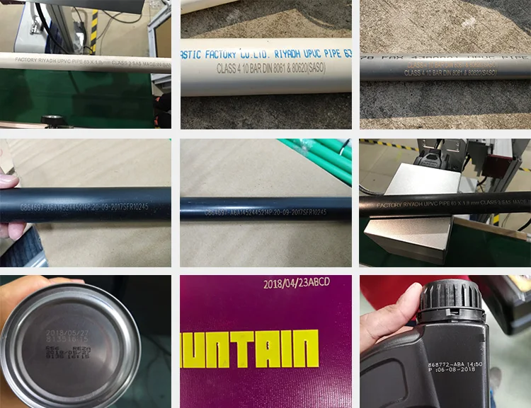 Flying 20W 30W 50W fiber laser wire marking machine for PE PVC pipes