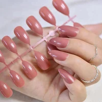 

Dusty Cedar Fashion Stiletto False Nails Pointed Sharp Candy Deep Rose Red Nail Tips No Glue Press On Nails