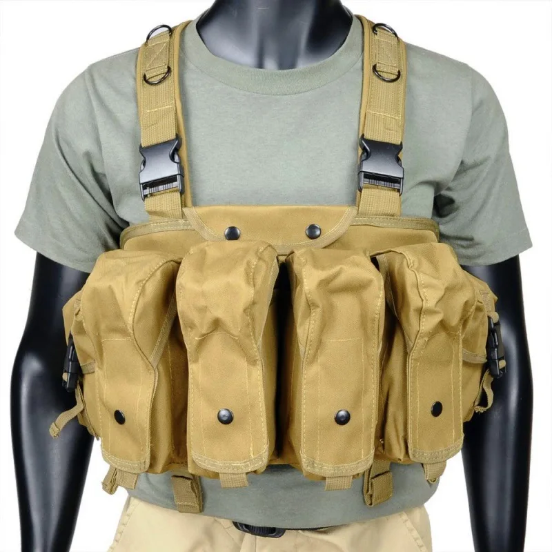 Tactical Airsoft Ammo Chest Rig Vest Ak Rifle Mag Ammo Carrier Combat