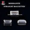 Rectangle shape step cut 2.25*4mm 0.1ct white D E F G H color straight baguette cut moissanite bead
