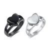 Heart Cremation Ash Urn Finger Rings 316L Stainless Steel Heart Blank Casting Ring For Ashes Or Memorial