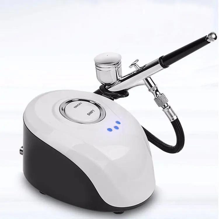 

Portable skin care aerografo luminess air gun airbrush makeup kit, White