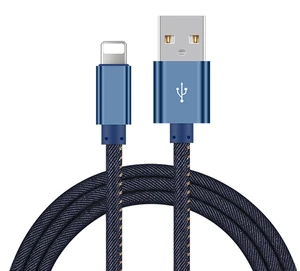 New Style Usb Cable 0.25M Jeans Braided phone Charging Cables For Iphone