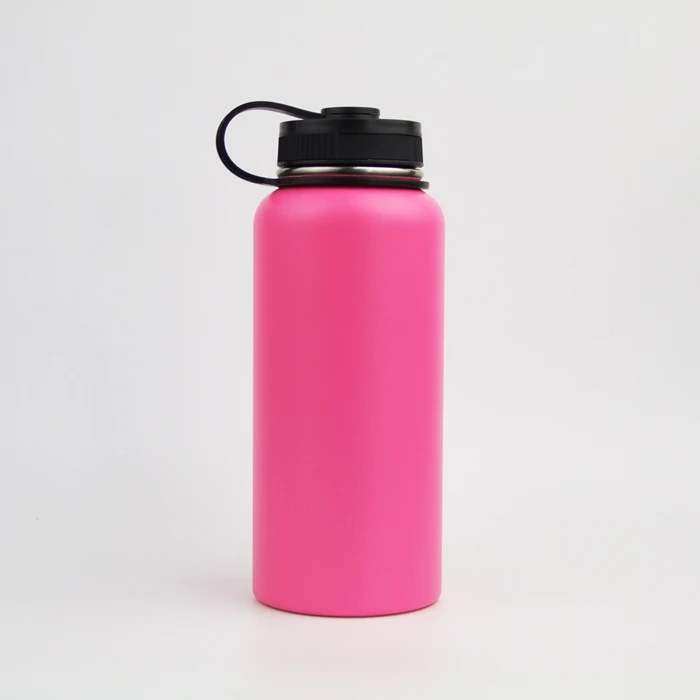 

Simple style modern design manna 32 oz Pink vacuum insulated water bottle for girls