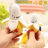 Yan text cute smiley expression suede small banana mobile phone backpack key chain fried chicken pieces hang pendant plush toys