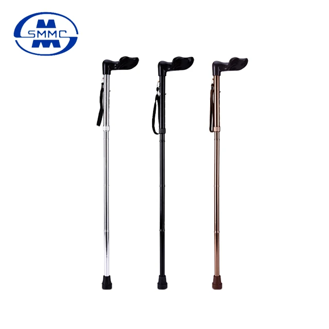 
Old man used height adjustable folding walking sticks with rubber tips 
