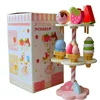 Wholesale High quality DIY Creative kids game wooden ice cream toy stand