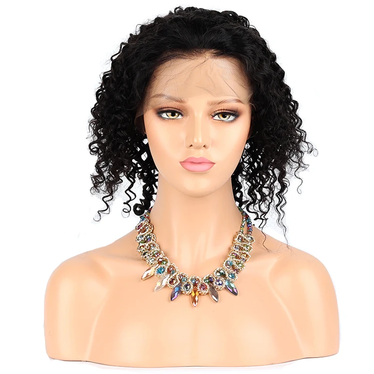Factory Price Indian human hair curly wigs cheap price full lace human hair wig short bob for black women