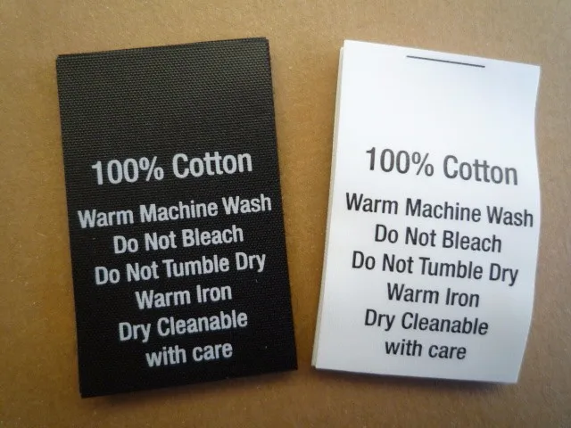 Custom Printing 100% Cotton Washing Label - Buy 100% Cotton Washing ...