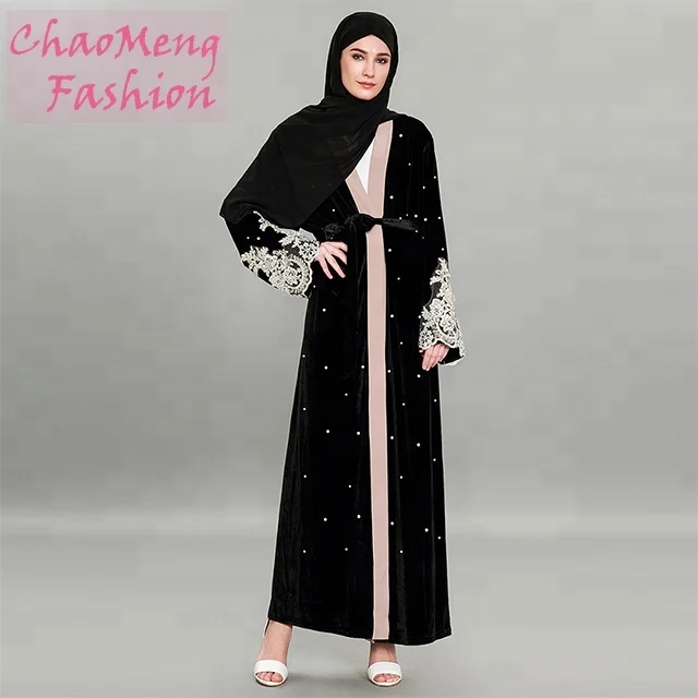 

1593# High quality open abaya photo muslim women wholesale dubai islamic clothing, As shown/customized