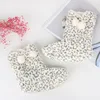 Lined Coral Fleece Ankle Home Boots Warm Cute Winter Home Indoor socks Thick fleece Slipper Boots